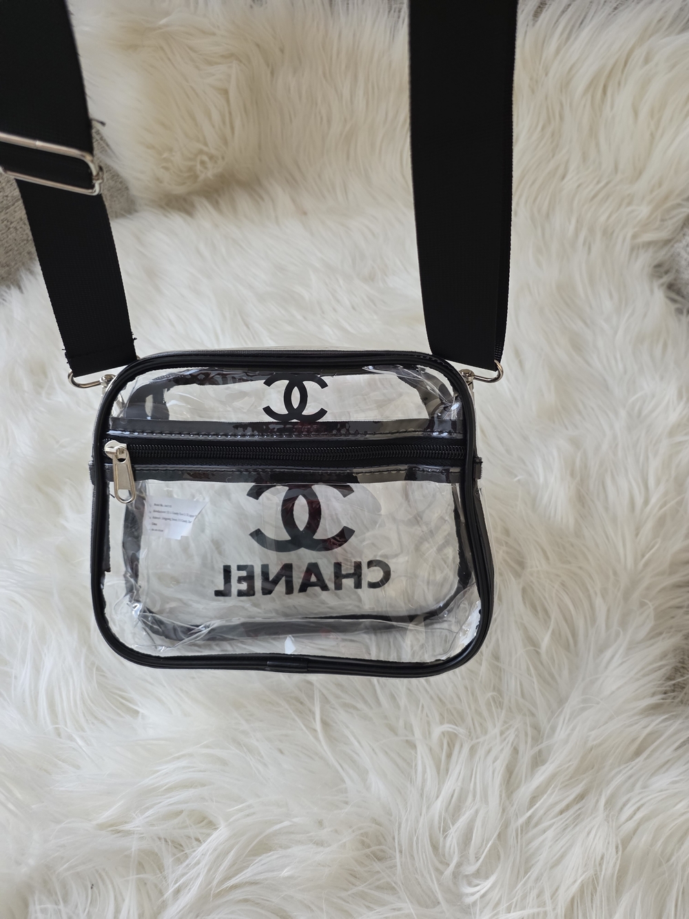 Clear PVC Cosmetic Crossbody Bag Stadium Bag - Picture 7 of 11